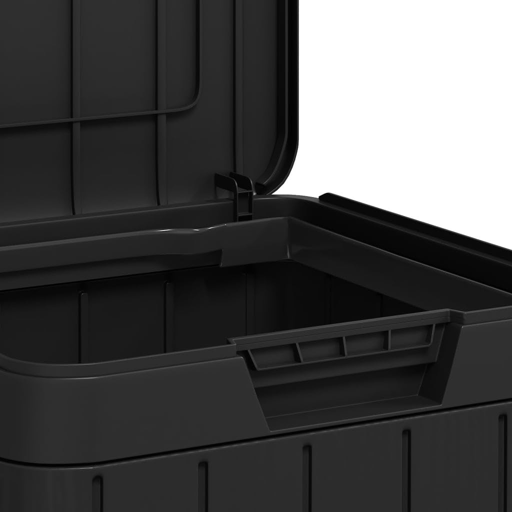 vidaXL Cubo de Basura de Exterior, Cubo Papelera con Tapa, Contenedor de Residuos, Cubo de Basura para Parque Jardín, PP Gris Antracita