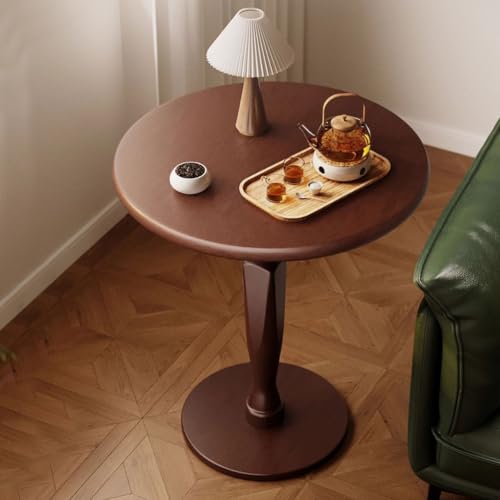 Table d'appoint ronde en bois pour optimiser l'espace du salon