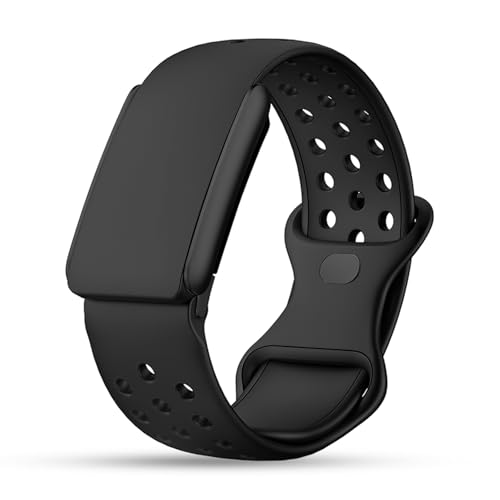 DADO Whoop 5.0 Compatible Silicone Strap – Adjustable Sport-Inspired Band, Breathable & Lightweight Replacement Wristband for Men & Women (All Black, One/Peak)