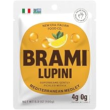 BRAMI Lupini Beans Snacks, Mediterranean Medley | 7g Plant Protein, 0g Net Carbs | Vegan, Vegetarian, Keto, Plant Based, Mediterranean Diet, Healthy Snacks, Non Perishable, 5.3 Ounce Pack of 1