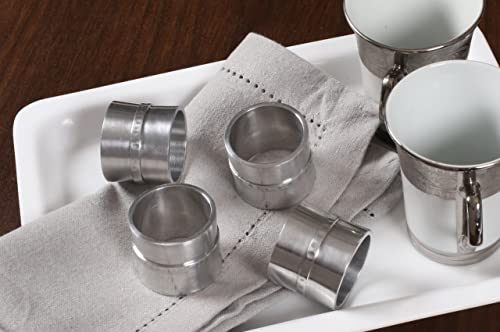 Thanksgiving Napkin Ring,Napkin Ring Set Of 4, Fall Napkin Ring,Christmas Napkin Ring,Farmhouse Napkin Ring,Fall Décor Napkin Ring,Napkin Holder,Rustic Napkin Ring, Aluminium 2" Dia Silver #TOP1