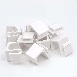VCE Blank Keystone Jack Inserts 20-Pack for Keystone Wall Plate and Patch Panel - White