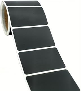 A Roll of 120pcs Black Rectangle Removable Storage Stickers Refrigerator Freezer Paper Label Self-Adhesive Labels-Waterproof Oil-Resistant for Kitchen Refrigerator Restaurants