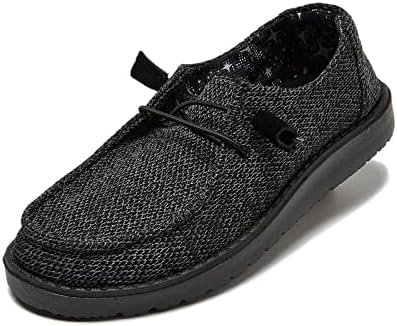 Women's Black Loafers Slip-On Shoes, Flat Shoes for Women Size 6, Comfortable Casual Loafers Shoes Walking Slip On Shoes for Women, Boat Shoes with Soft EVA Sole