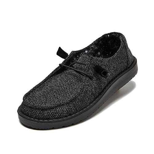 Women's Black Loafers Slip-On Shoes, Flat Shoes For Women Size 6, Comfortable Casual Loafers Shoes Walking Slip On Shoes For Women, Boat Shoes With Soft Eva Sole #TOP25