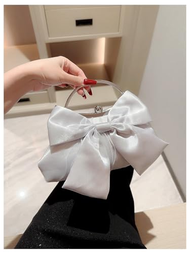 Image of Verdusa Women's Bowknot Evening Bag Ruched Clutch Purse Party Handbag with Chain Strap