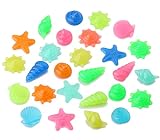 40pcs Luminous Stones Sea Shells Glow in The Dark Garden Pebbles Rocks for Home Outdoor Walkways Gar