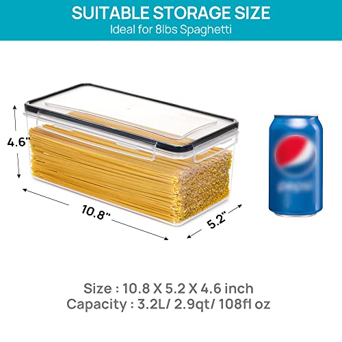 Vtopmart Airtight Food Storage Containers With Lids 4Pcs Set 3.2L, Plastic Spaghetti Container For Pasta Organizer, Bpa Free Air Tight House Kitchen Pantry Organization And Storage #TOP1