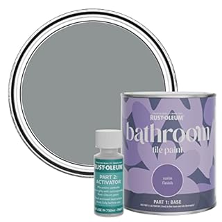 Rust-Oleum Mid-Grey Water-Resistant Bathroom Tile Paint in Satin Finish - Anthracite 750ml