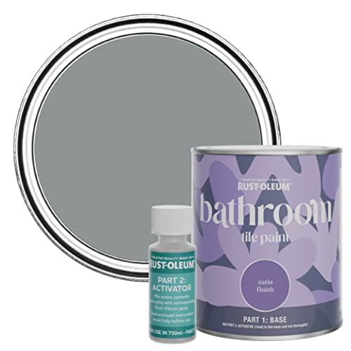 Rust-Oleum Mid-Grey Water-Resistant Bathroom Tile Paint in Satin Finish - Anthracite 750ml