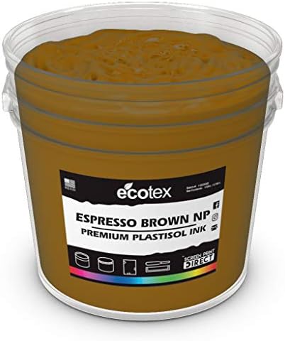 Ecotex Espresso Brown NP Plastisol Ink for Screen Printing Non Phthalate Formula for Fabric Textiles Pint