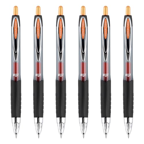 Image of uniball 207 Retractable Gel Pen, Medium Point (0.7mm), Orange Ink, 6 Pens