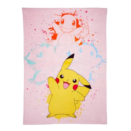 Pokemon Girl Pikachu Kids Bedding Super Soft Cozy Throw Blanket, 62 in x 90 in, (Officially Licensed Product) By Franco Kids