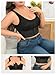 MakeMeChic Women's Plus Size Floral Lace Bra Shapewear Wide Strap Front Closure Bra Tank Top Black XX-Large Plus