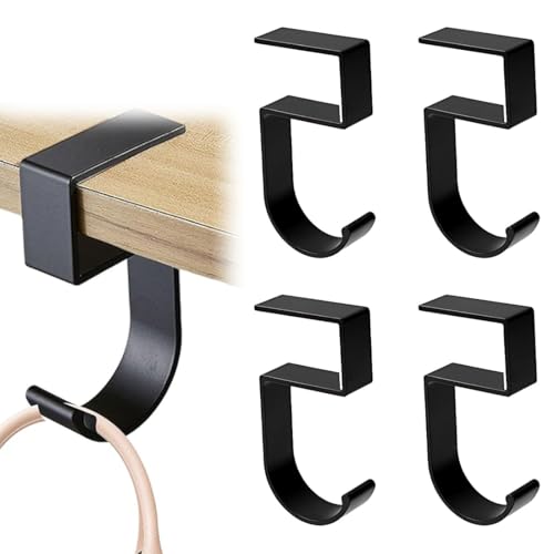 4 ganchos de escritorio portátiles de aluminio para estudiantes y oficina, sin clavos, antideslizante, soporte para bolsa, colgador de bolso para auriculares, mochila, bolso para placa de