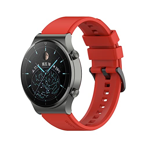 Bracelet montre Huawei GT2 46mm silicone rouge rechange sport