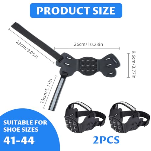 Image of PROBEROS Spikes Ice Crampons Shoe Grips with Reflective Strip, Sizes 41-44