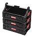 Produktbild QBRICK - Werkzeug Tragekasten - Werkzeugkasten Leer, Ohne Deckel, mit Griff - 3er Set - aus Robustem Kunststoff - Qbrick System Pro Modular Tray