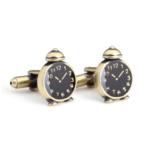 Digabi Men's Jewelry Clock Shape Cufflinks Color Brass
