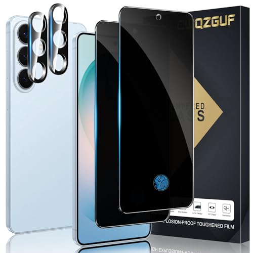 LuxeGlow 2 Pack for Galaxy S26 5G Privacy Screen Protector - Privacy Flim [Fingerprint Unlock Support] - Camera Lens Tempered Glass - Installation Tool - 28 Degree Anti Spy - Bubble Free