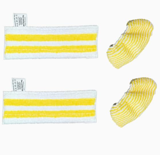 4 Piezas para Kärcher EasyFix SC1, SC2, SC3, SC4, SC5 Boquilla Microfibra Paños, Paño de Limpieza a Vapor para Kärcher, 2 Paños de Suelo + 2 Fundas de Boquilla de Mano, para Todo Tipo de Suelos