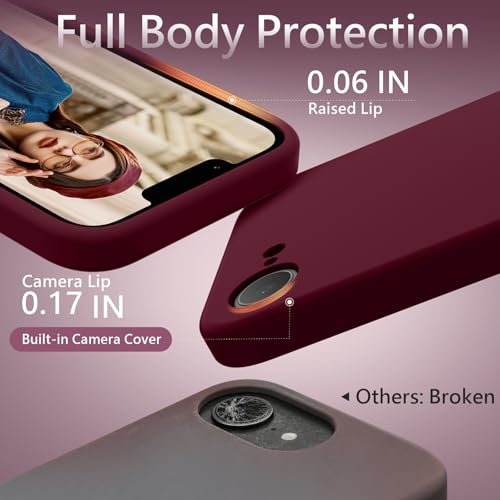 Image of FireNova Magnetic for iPhone 17e Case /iPhone 16e Case, Compatible with MagSafe, [Silicone Camera Protection] Microfiber Lining Phone Case, 6.1 inch, Plum