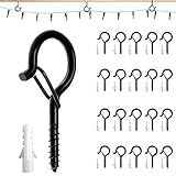 🌿Einfache Installation: Diese schwarzen Schraubenhaken haben spitze Gewindespitzen, Einfache Montage auf Holz oder Wand. Sie können die Haken mit einem Schraubenschlüssel in das Holz schrauben oder die Haken in die Zementwand bohren.