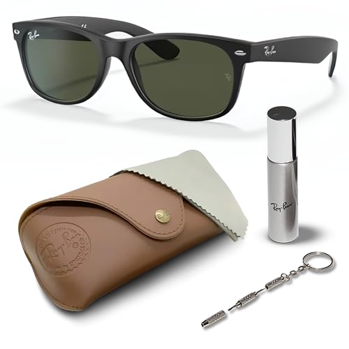 Ray-Ban RB2132F NEW WAYFARER MATTE Square Shaped Sunglasses for Men & Women with Official RAYBAN Eyewear Kit