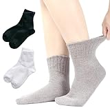 【 履き口ゆったりソックス 】 日本製 靴下 レディース 婦人 消臭 綿100 オーガニックコットン 足首 ゆるい 締め付けない ホワイト 黒 ライトグレー 22-25cm