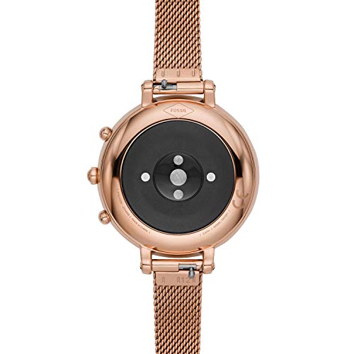 Image of Fossil Monroe Hybrid HR Analog Two Tone Dial Women's Watch-FTW7039, Rose Gold