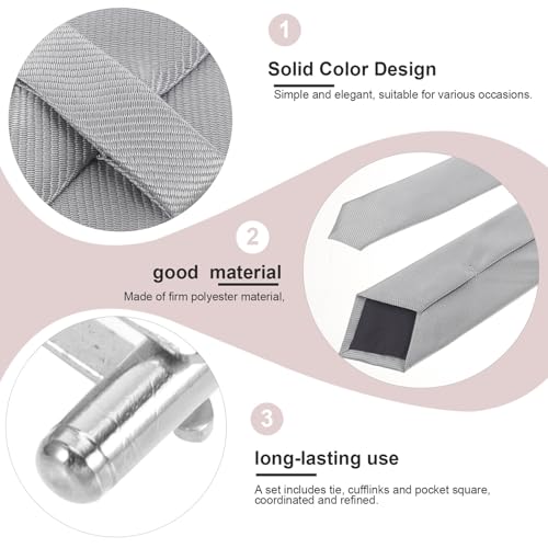 Set de corbata, gemelos y pañuelo para hombre miniatura 3
