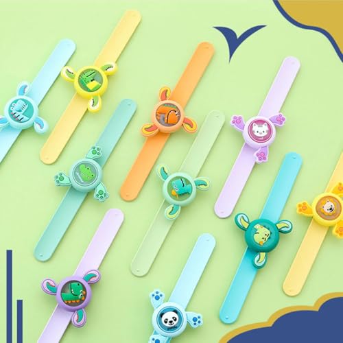 Image of PLUSPOINT Kids Rakhi Wrist Bands | LED Light-Up Spinning Slap Bracelets with Cute Cartoon Design | Raksha Bandhan Gift, Birthday Return Gift & Party Favor for Boys & Girls