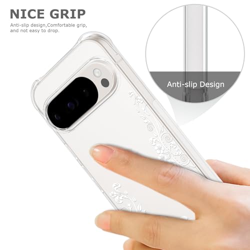 Coque Google Pixel 10 Pro XL transparente fleurs mignonnes et souples