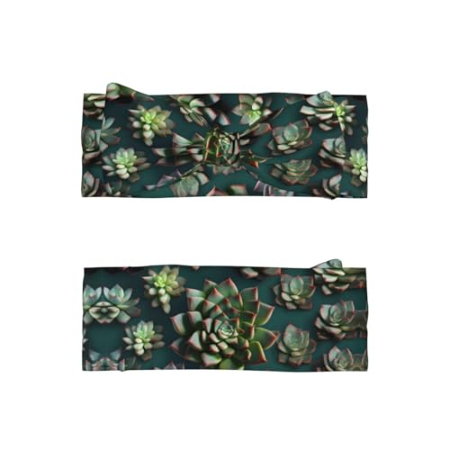 Many succulents Picture Baby Bow Headband Stretchy and Soft for Newborns, Infants, Toddlers, and Kids Girls2