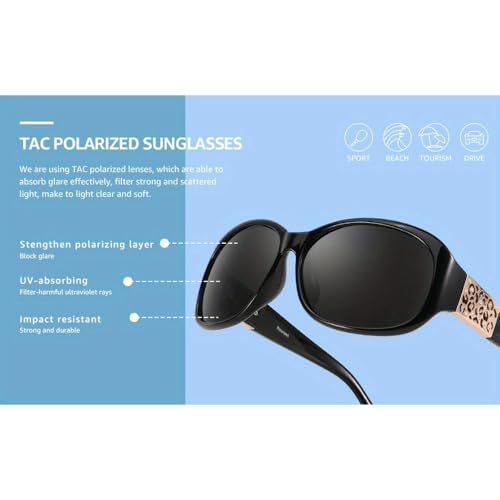 Gafas de moda polarizadas ovaladas retro de mujer para proteccion ocular y antirreflejos 8