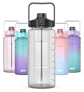 Freak Athletics Motivational Water Bottle 2L BPA FREE - 2 Litre Sports Water Bottle with Straw, M...