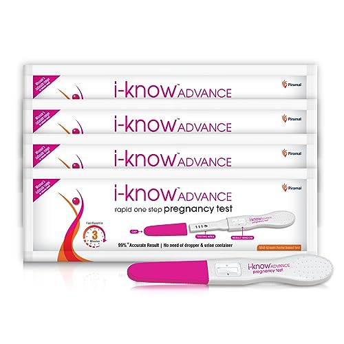 Image of i-Know Advance Mid Stream Pregnancy Test Kit | Rapid One Step Home based Midstream Urine Pregnancy Test | Accurate Result in 3 mins | HcG Test Kit | Pack of 4