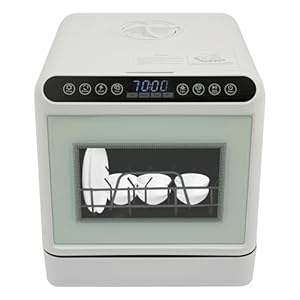TCICOP Tischgeschirrspüler Mini Geschirrspüler Mit/Ohne Wasseranschluss Nutzbar Kleine Spülmaschine 4 Waschmodi Mit 6-Liter-Wassertank Für 4-6 Personen, Weiß, Für Zuhause, Wohnung Geeignet