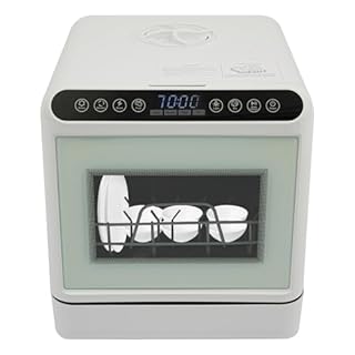 OUBUBY Lavastoviglie da tavolo per 4 – 6 coperti, 6 l, serbatoio dell'acqua integrato, mini lavastoviglie con senza collegamento dell'acqua, 4 programmi di pulizia, touch control e display a LED