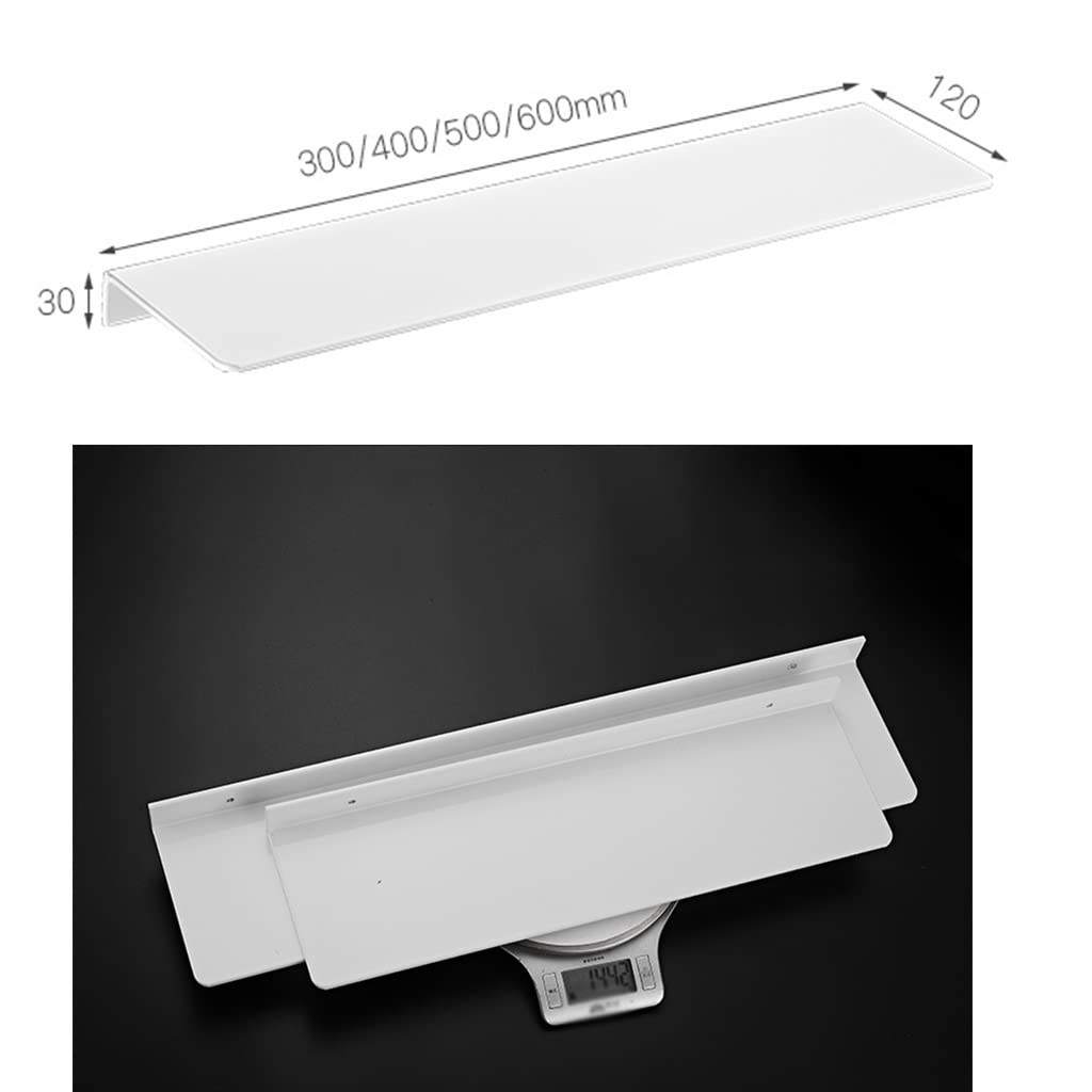 Multifunktionales Badezimmer-Regal, weiß, Dusch-Caddy mit schwebendem Regal, solide, verdickter Raum, Aluminiumregal, Wandmontage, Kosmetik-Aufbewahrungsregal, Küchenregale, Halter, 50 cm Stanzung (60