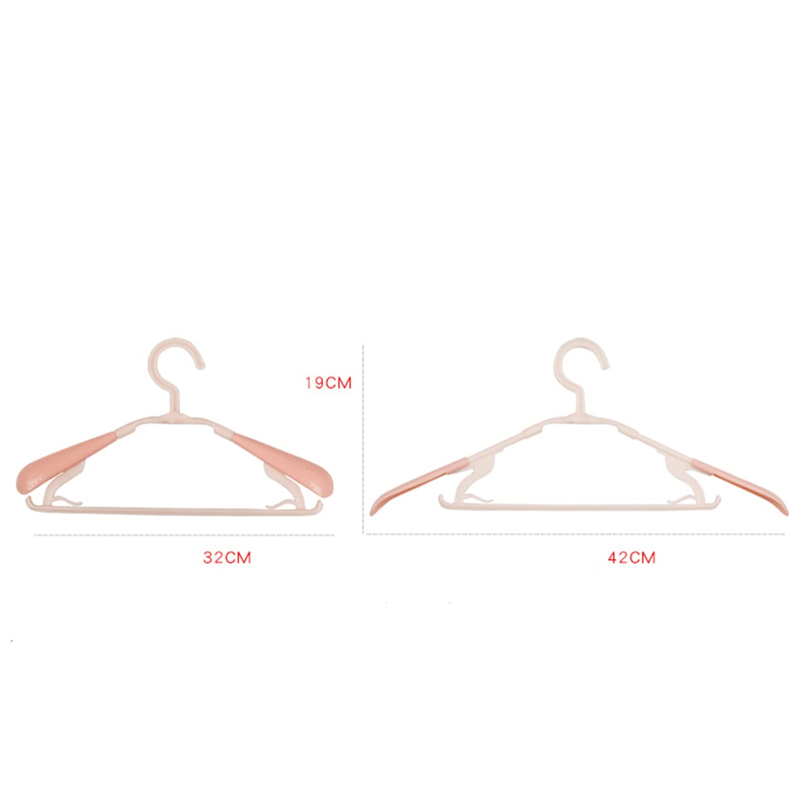 Perchas de Armario Antideslizantes for bebés, estirables (32-42 cm) for niños, Perchero de plástico for niños recién Nacidos con Gancho, Apto for niños de 0 a 18 años, 20 Piezas