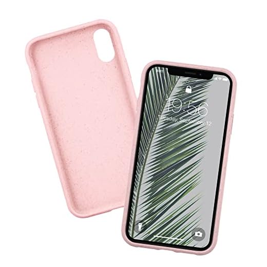 Forever Bioio Ekologiskt mobilfodral kompatibelt med iPhone 13 Pro Max 6,7 tum, hållbart organiskt skydd, biologiskt nedbrytbart skyddsfodral, TPU-lim med kameraskydd, av växtfibrer, rosa