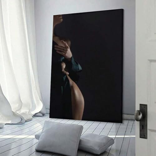 Impression sur toile femme sexy 60x90 cm nu noir élégant