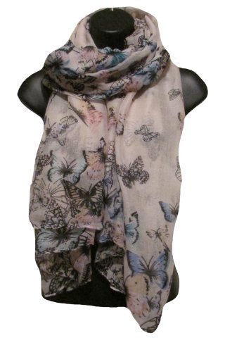 World of Shawls Monde des châles Imprimé Papillon Écharpe pour Femme Grande Taille Cover