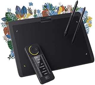 XENCELABS Graphics Drawing Tablet, Wireless Drawing Tablet with Express Keypad, Pen Tablet with 2 Battery-Free Stylus, 8192 Pressure Sensitivity, 12" Digital Art Tablet for Win/ Mac/ Linux, Black