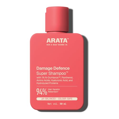 Image of Arata Super Shampoo | For Hair Damage Repair & Scalp Care | With Amino Acids & Proteins | Sulphate-Free | Colour-Safe | Dermatologically-Tested | For Men & Women (Super Shampoo 50 ML)