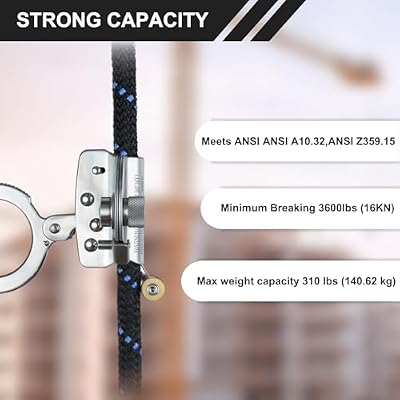 Stainless Steel Anti Panic Trailing Rope Grab, for 5/8 Rope Diameter Fall Protection