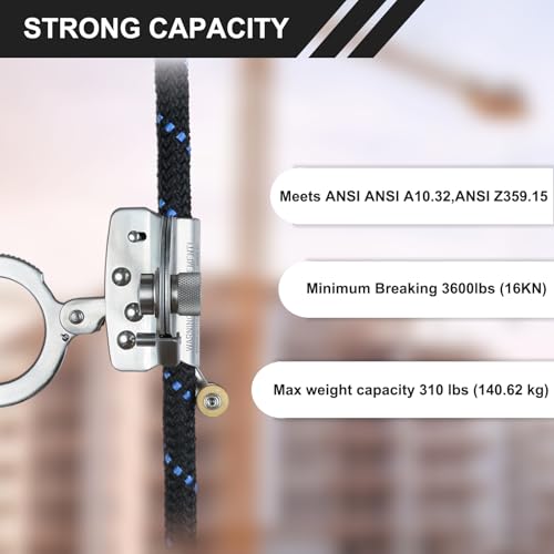 Image of Stainless Steel Anti Panic Trailing Rope Grab, for 5 /8 inch Rope Diameter Fall Protection