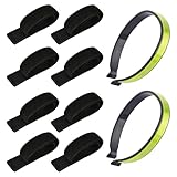 8 Stück Hosenklammer Fahrrad 2 Reflektierender Ärmelclip Hosenband Fahrräder Fahrradklammer Hosen Hosenklammern für Radfahrer Elastische Bänder mit Klettverschluss Schwarz