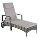 Gartenliege mit Rollen aus Poly Rattan von Tectake